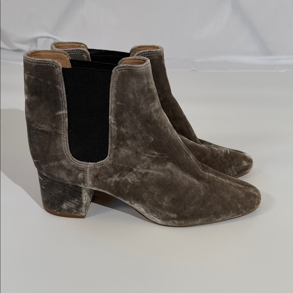 Madewell Booties Boots Size 10 Crushed Velvet Pull On